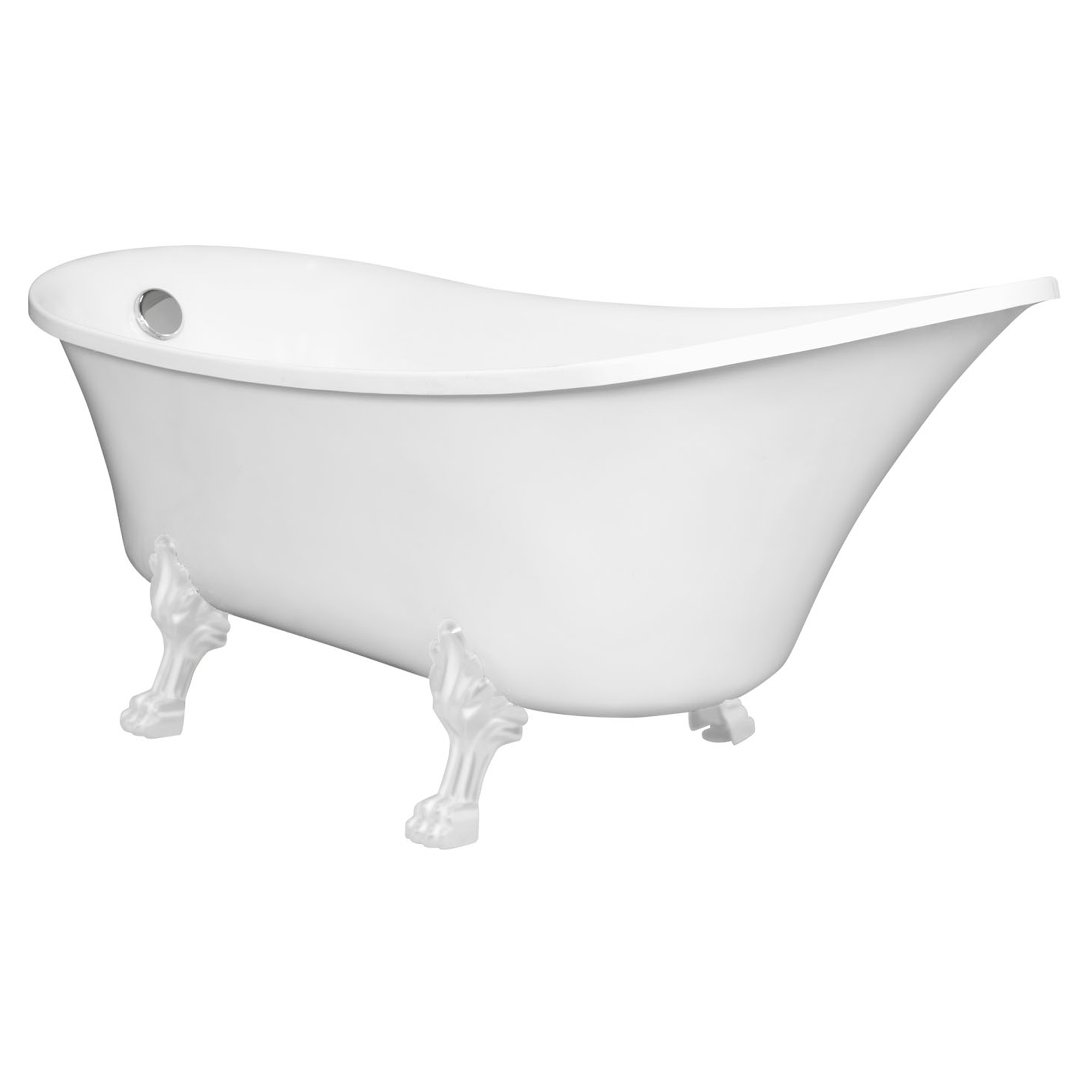 Badekar Rosemoor Hvit Blank 164 cm med Vit Løveføtter & Badekaravløp