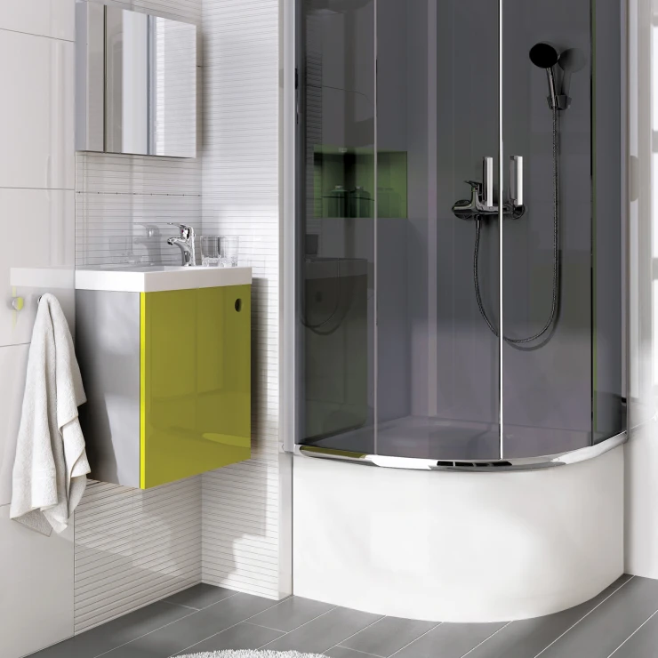Dusjkar Deep 80x80 cm Rund Hvit Blank