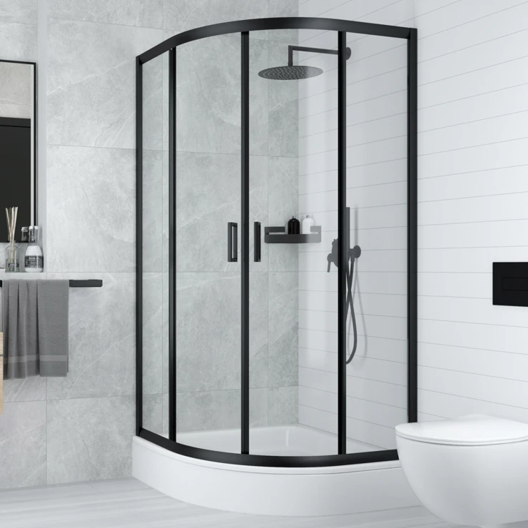 Dusjkar Plus 80x80 cm Rund Hvit Blank