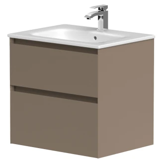 Servantskap <strong>Skift</strong>  Brun Matt 60 cm med Handfat Hvit