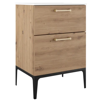Servantskap Gull <strong>Ombra</strong>  Tre Ljus 60 cm med Servant Hvit & Ben