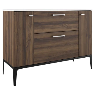 Servantskap Krom <strong>Ombra</strong>  Tre Mörk 120 cm med Servant Hvit & Ben