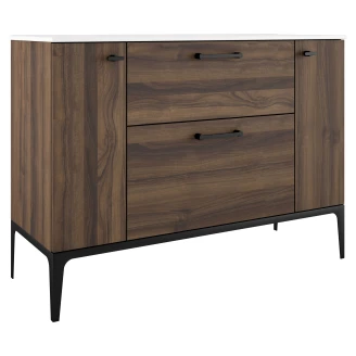 Servantskap Svart <strong>Ombra</strong>  Tre Mörk 120 cm med Servant Hvit & Ben