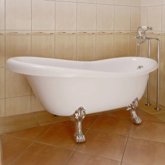 Badekar <strong>Thamesbury</strong>  Hvit Blank 170 cm med Krom Løveføtter & Badekaravløp