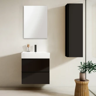 Servantskap <strong>Luna</strong>  Svart Matt 60 cm med Butler Servant Hvit Blank