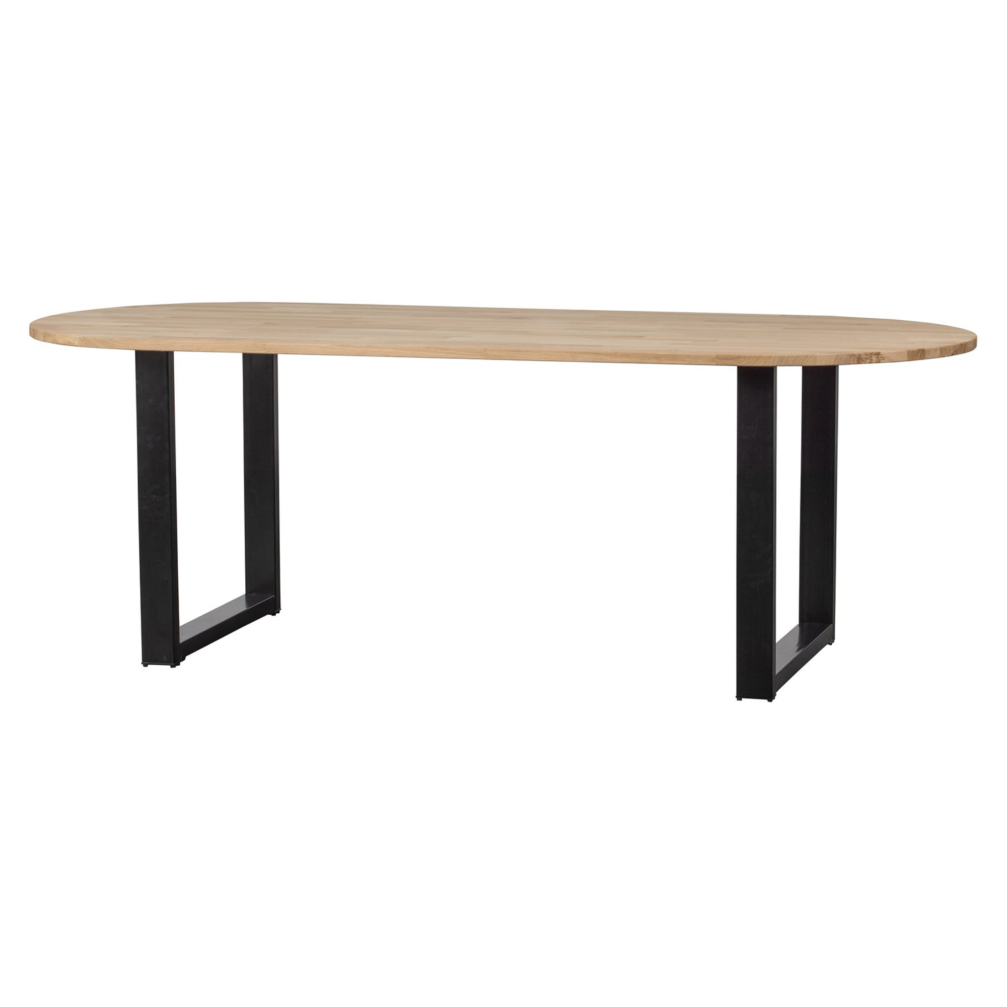 Woood Spisebord Oval Tablo Naturlig, Svart 220x90 cm