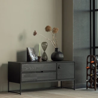 Woood TV-benk <strong>Silas</strong>  Svart 120 cm