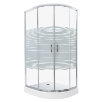 Dusjhjørne med Dusjkar <strong>Evo</strong>  100x80 cm Oval Krom Blank Venstre
