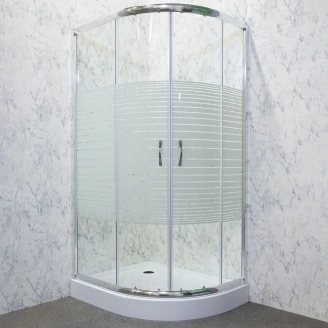 Dusjhjørne med Dusjkar <strong>Evo</strong>  100x80 cm Oval Krom Blank Venstre