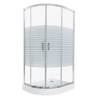 Dusjhjørne med Dusjkar <strong>Evo</strong>  100x80 cm Oval Krom Blank Høyre