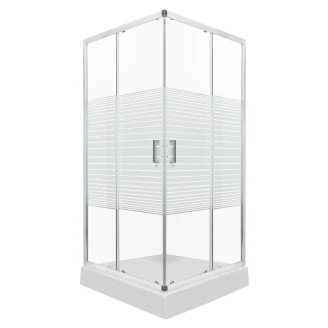 Dusjhjørne med Dusjkar <strong>Evo</strong>  90x90 cm Kvadratisk Krom Blank