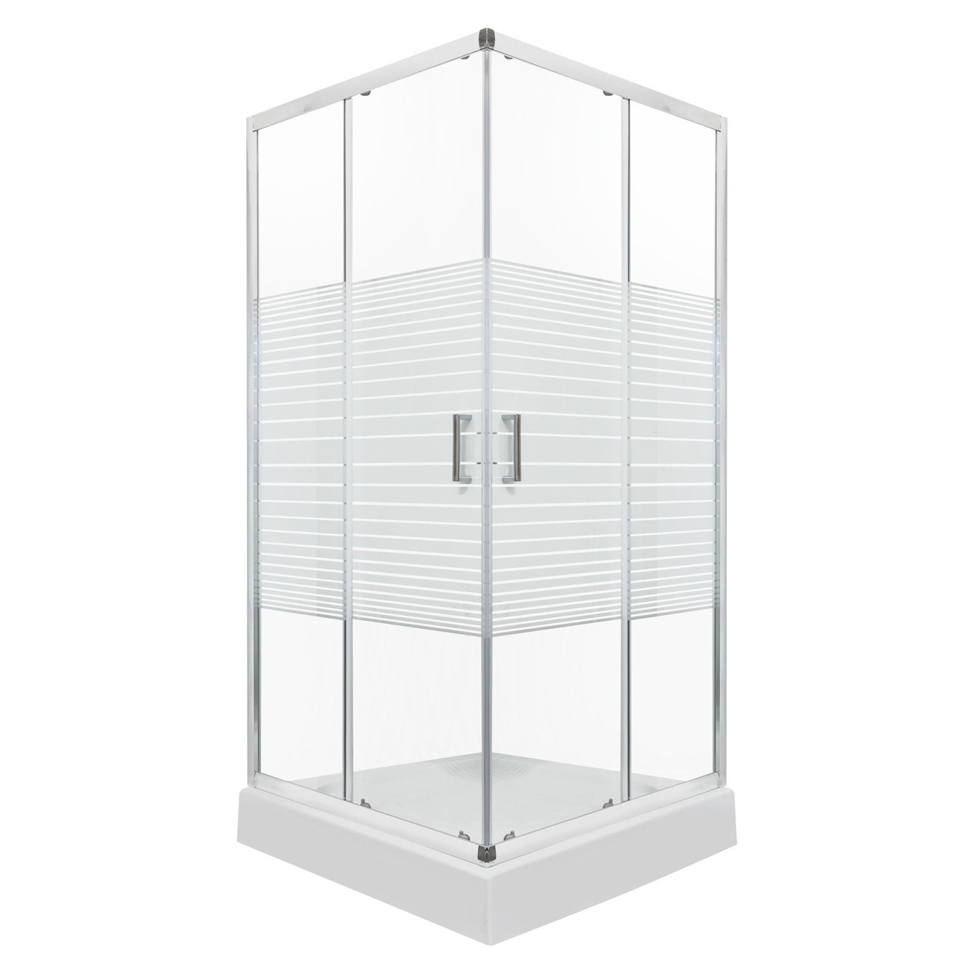 Dusjhjørne med Dusjkar Evo 90x90 cm Kvadratisk Krom Blank