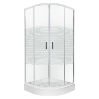 Dusjhjørne med Dusjkar <strong>Evo</strong>  90x90 cm Rund Krom Blank