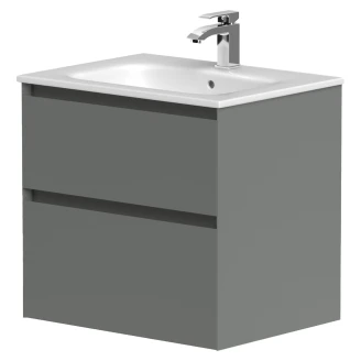 Servantskap <strong>Skift</strong>  Lysgrå Matt 60 cm med Handfat Hvit