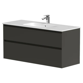 Servantskap <strong>Skift</strong>  Mørkgrå Matt 120 cm med Handfat Hvit