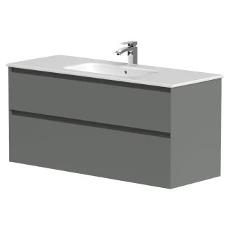 Servantskap <strong>Skift</strong>  Lysgrå Matt 120 cm med Handfat Hvit