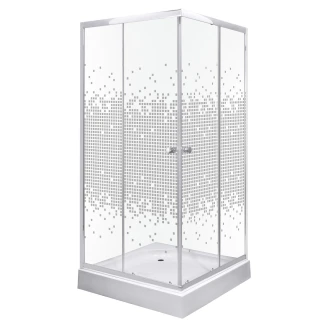 Dusjhjørne med Dusjkar <strong>Clair</strong>  80x80 cm Kvadratisk Krom Blank