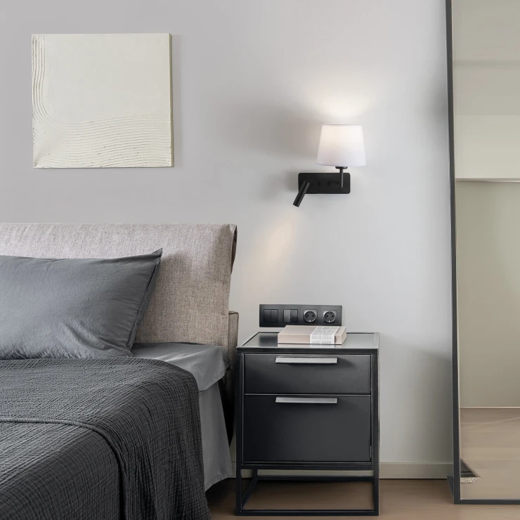 Nova Luce Bordlampe Savona Ny Svart, Hvit