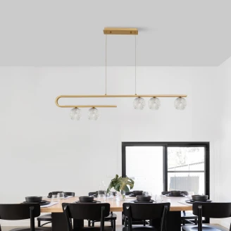 Nova Luce Hengende Lampe XL Gull, Transparent