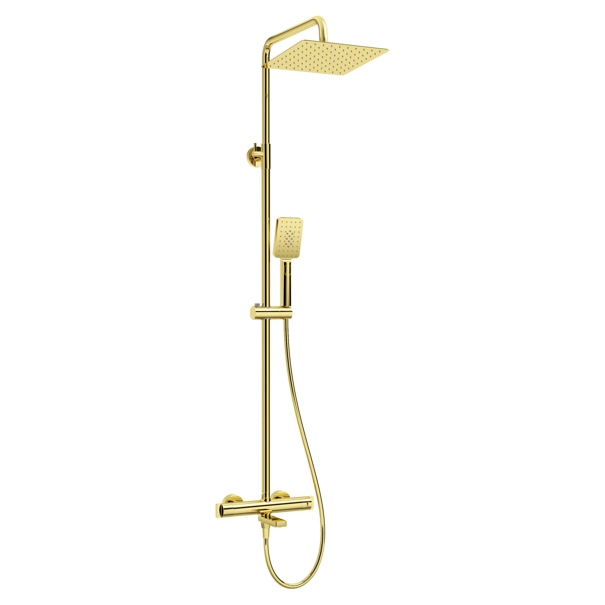 Takdusj med Badekarbatteri Therm Gold Blank med Termostat