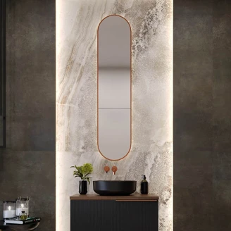 Speil med Backlit <strong>Lucora</strong>  Lång Rosa Gull 35x150 cm