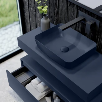 Benkeplate Bloc Blå Matt XL 100 cm