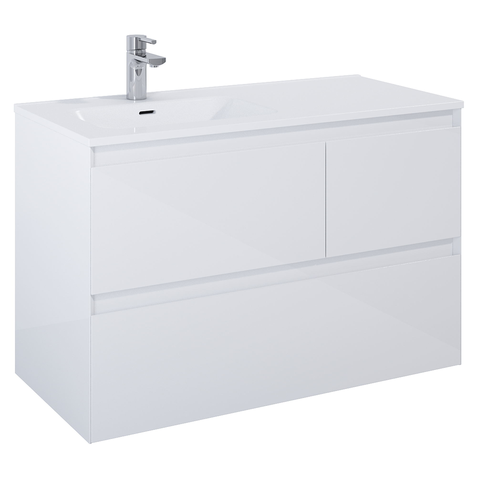 Servantskap Tivra Venstre Hvit Blank 100 cm med Servant Hvit