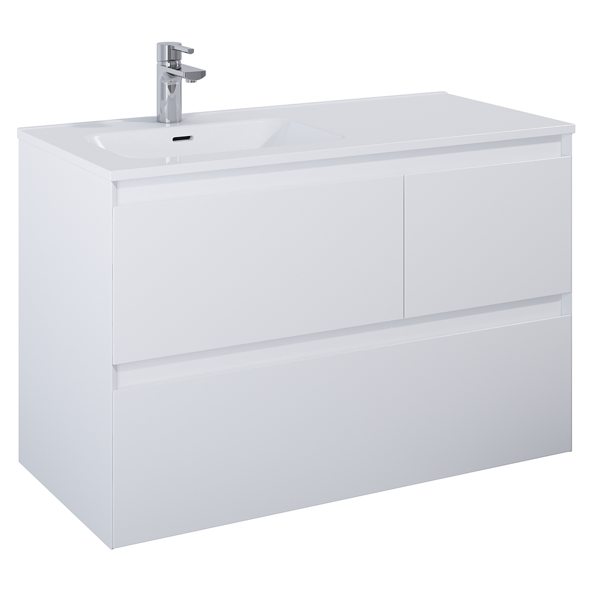 Servantskap Tivra Venstre Hvit Matt 100 cm med Servant Hvit