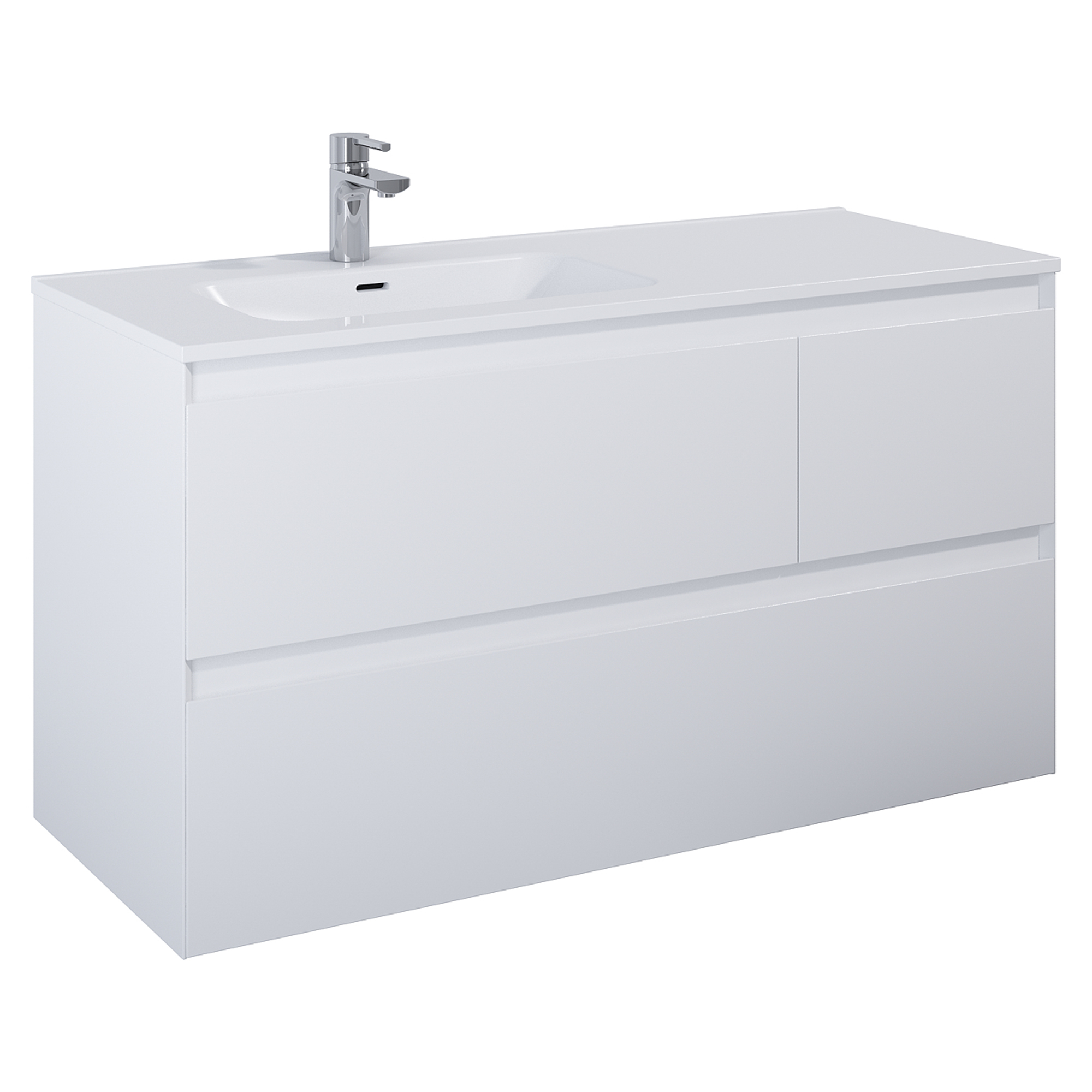 Servantskap Tivra Venstre Hvit Matt 120 cm med Servant Hvit