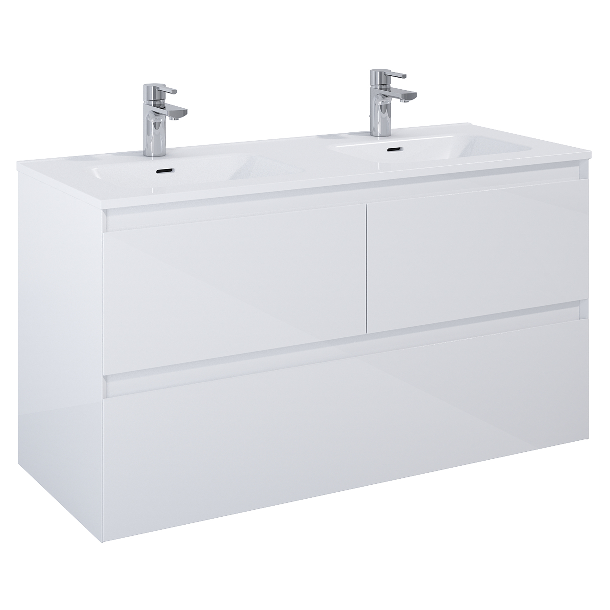 Dobbelt Servantskap Tivra Hvit Blank 120 cm med Servant Hvit