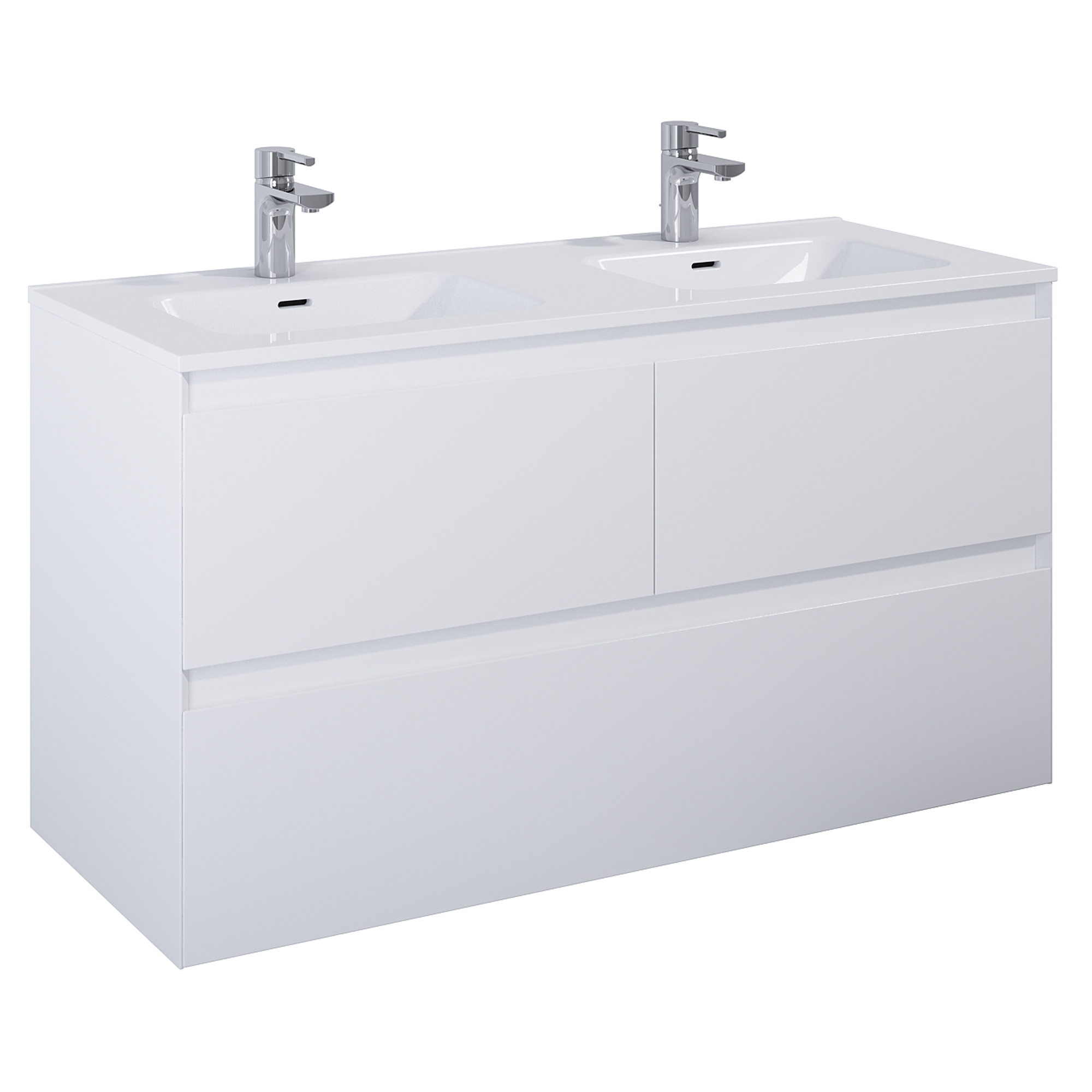 Dobbelt Servantskap Tivra Hvit Matt 120 cm med Servant Hvit