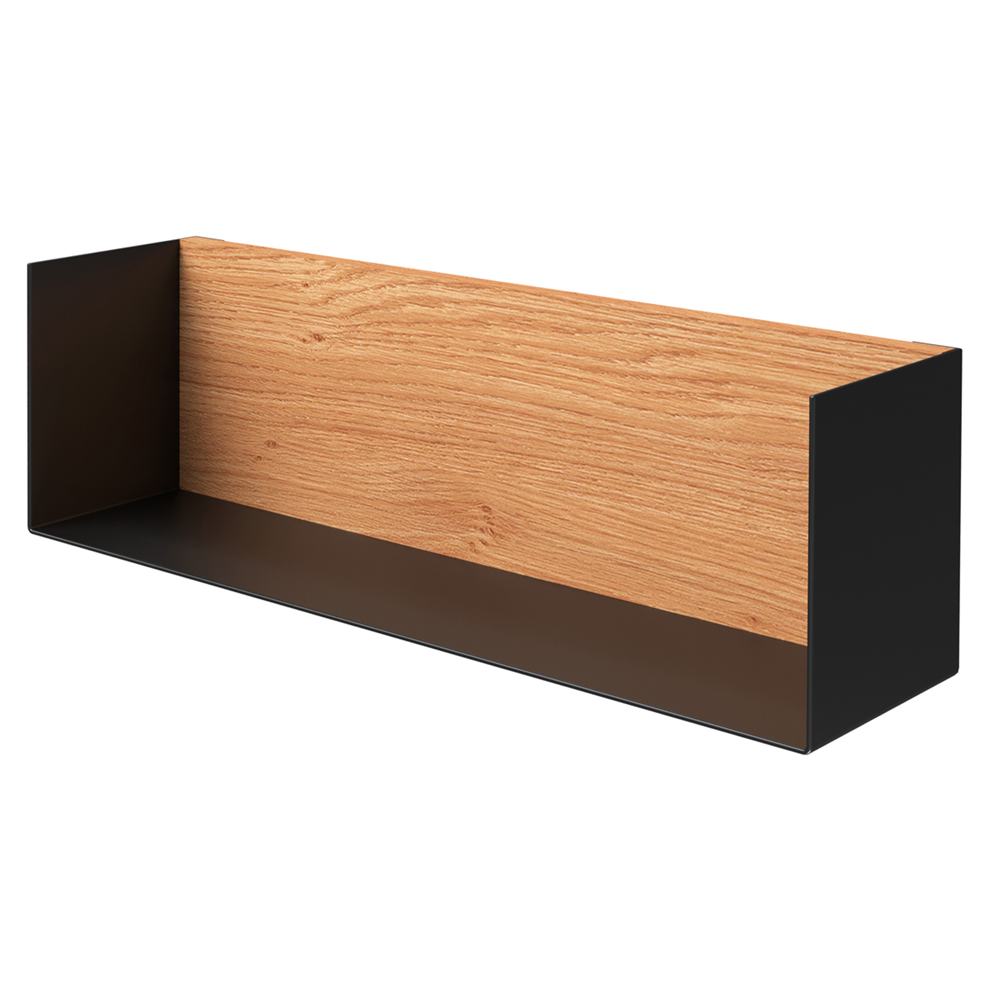 Hylle Norrvi 40 cm Svart & Tre Light Oak Matt