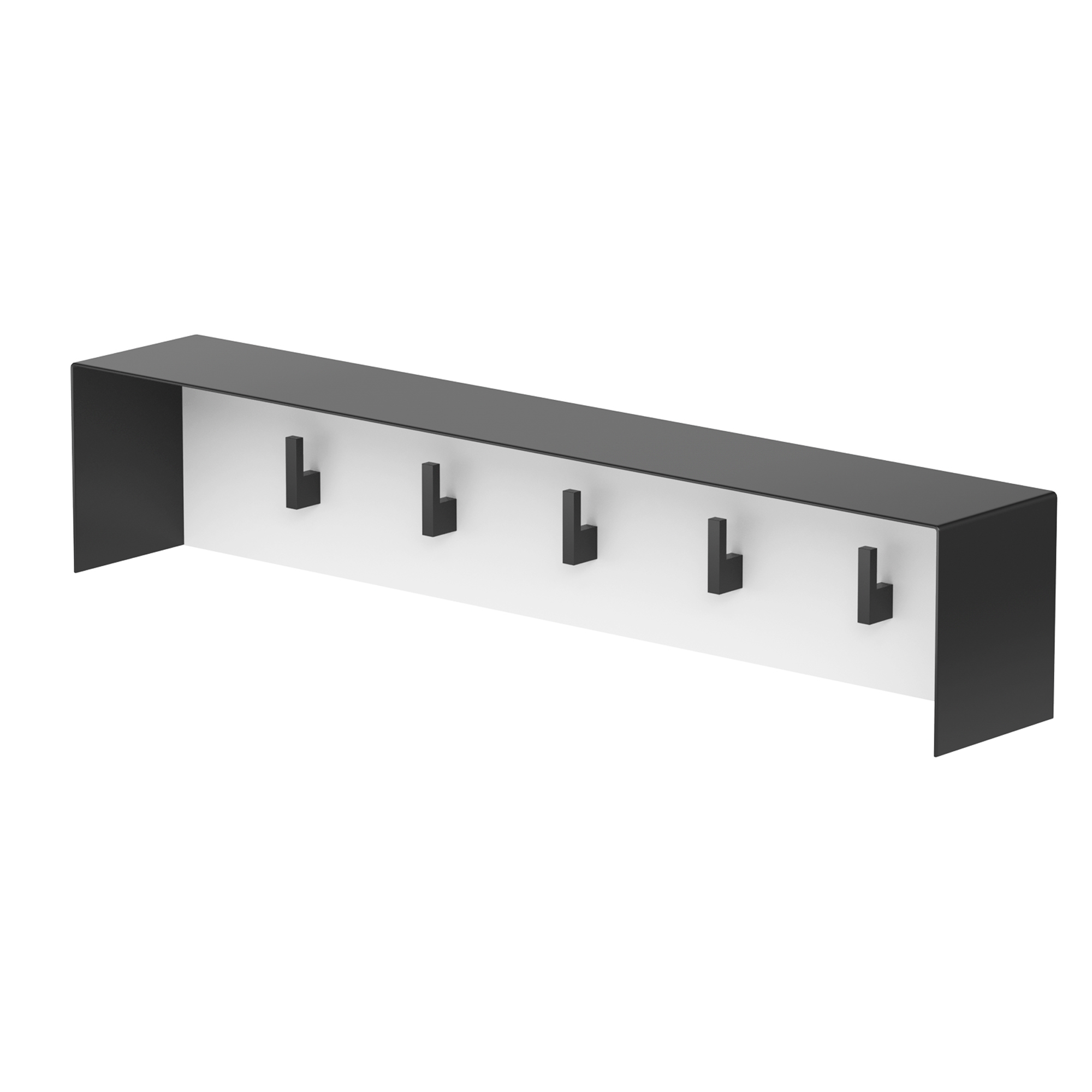 Klesknagg Norrvi 60 cm 5 Krokar Svart & Hvit Matt