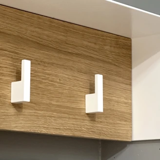 Klesknagg Norrvi 60 cm 5 Krokar Hvit & Tre Light Oak Matt