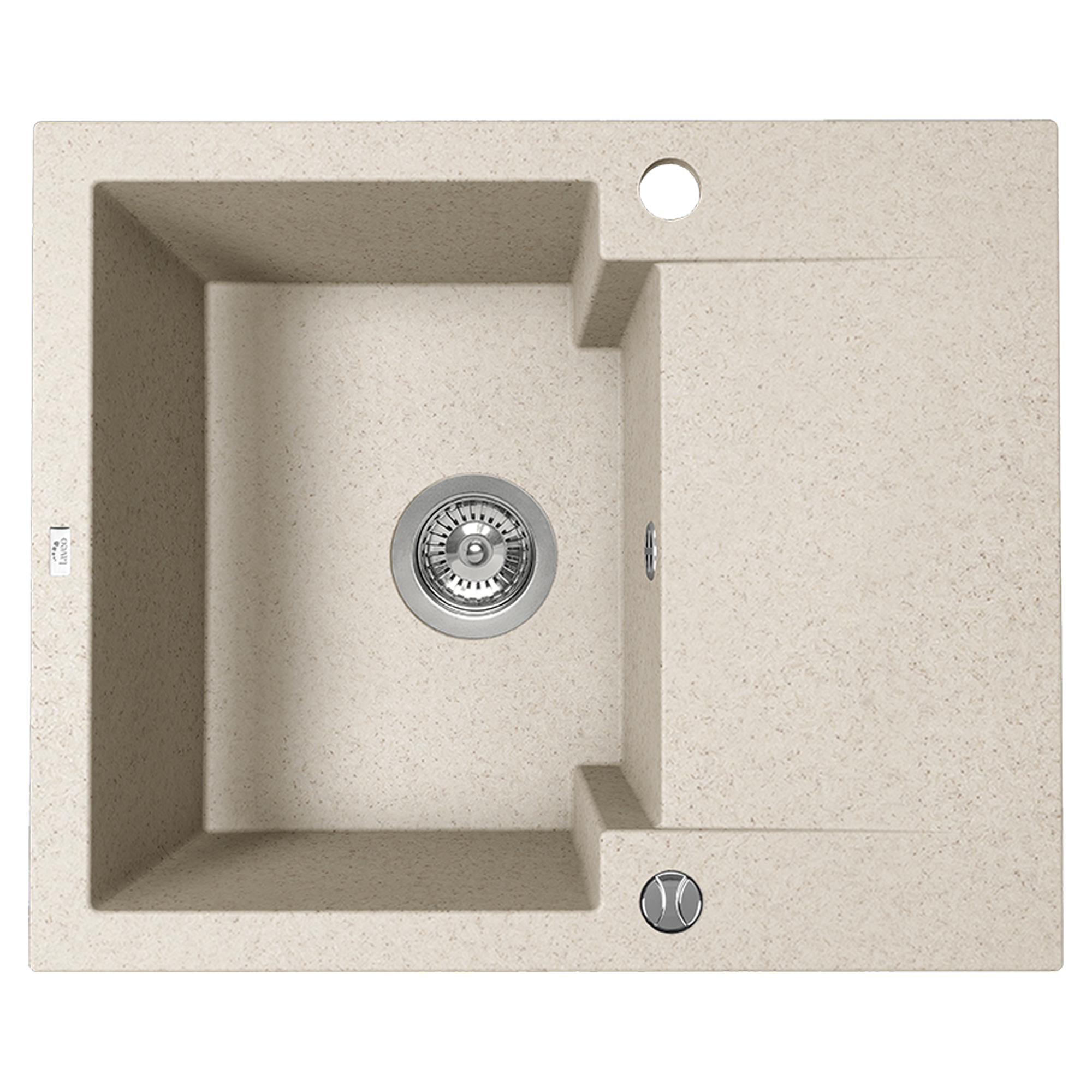 Granitt Kjøkkenvask Lina Beige Matt 58x48 cm med Vannlås