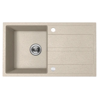 Granitt Kjøkkenvask <strong>Pia</strong>  Beige Matt 76x44 cm med Vannlås