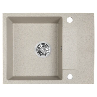 Granitt Kjøkkenvask <strong>Fumo</strong>  Beige Matt 56x44 cm med Vannlås