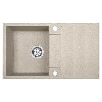Granitt Kjøkkenvask <strong>Fumo</strong>  Beige Matt 76x44 cm med Vannlås