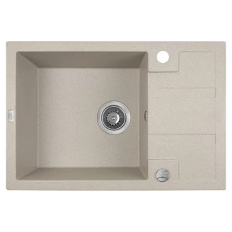 Granitt Kjøkkenvask <strong>Brava</strong>  Beige Matt 65x44 cm med Vannlås