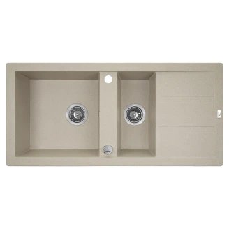 Granitt Kjøkkenvask <strong>Brava</strong>  Beige Matt 100x48 cm med Vannlås