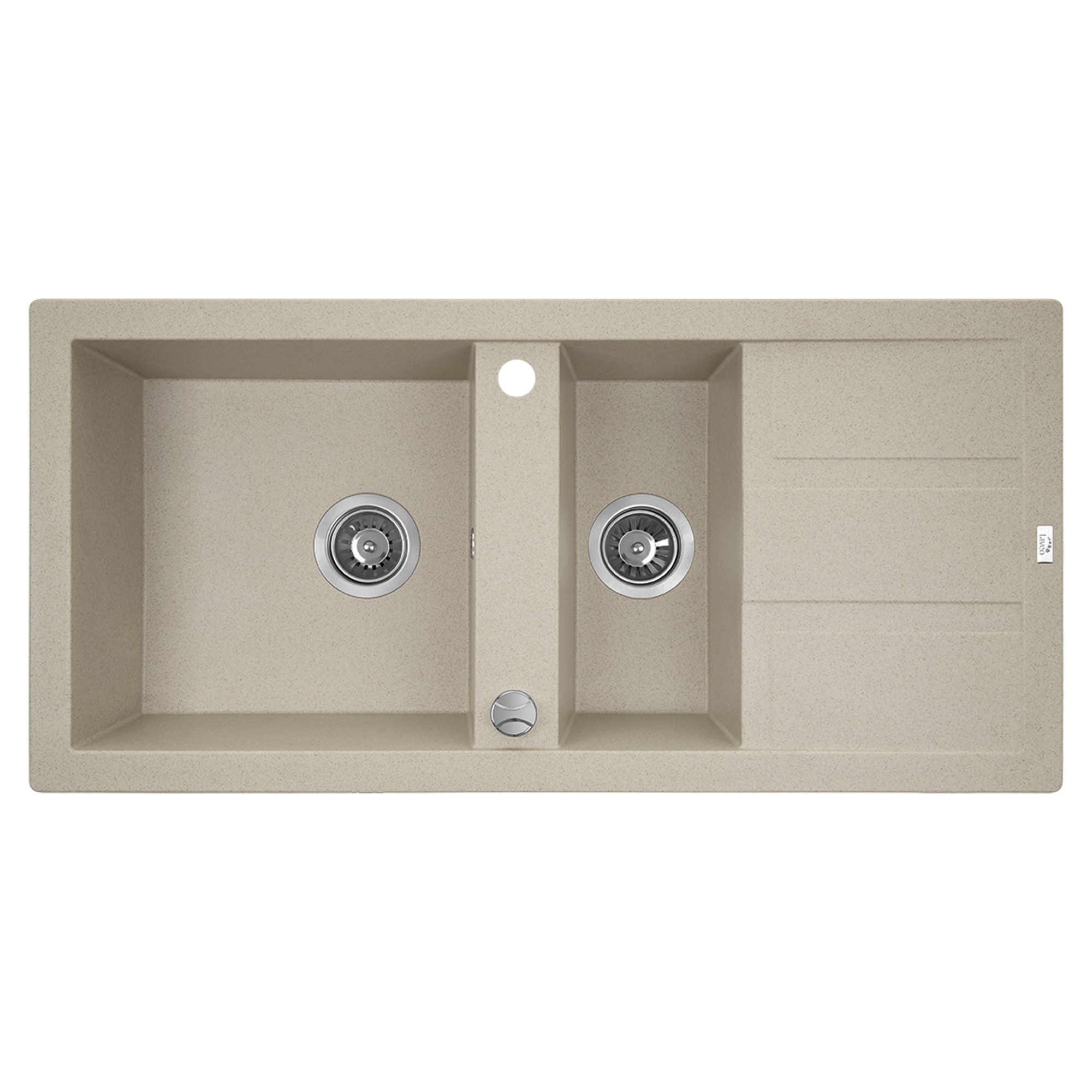 Granitt Kjøkkenvask Brava Beige Matt 100x48 cm med Vannlås