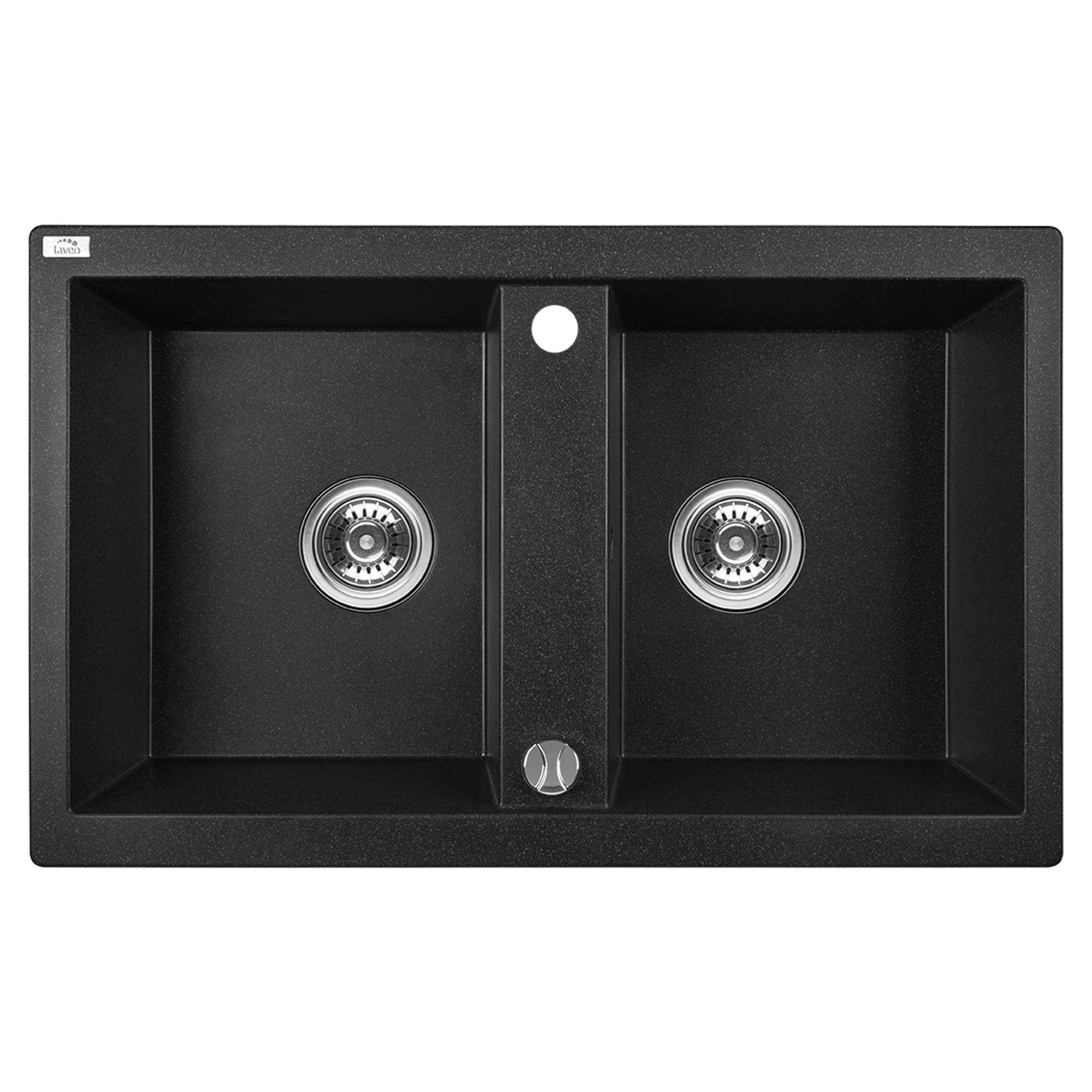 Granitt Kjøkkenvask Brava Svart Matt 78x48 cm med Vannlås