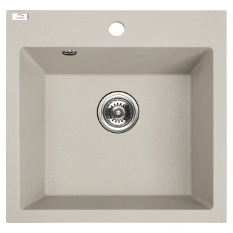 Granitt Kjøkkenvask <strong>Tura</strong>  Beige Matt 49x49 cm med Vannlås