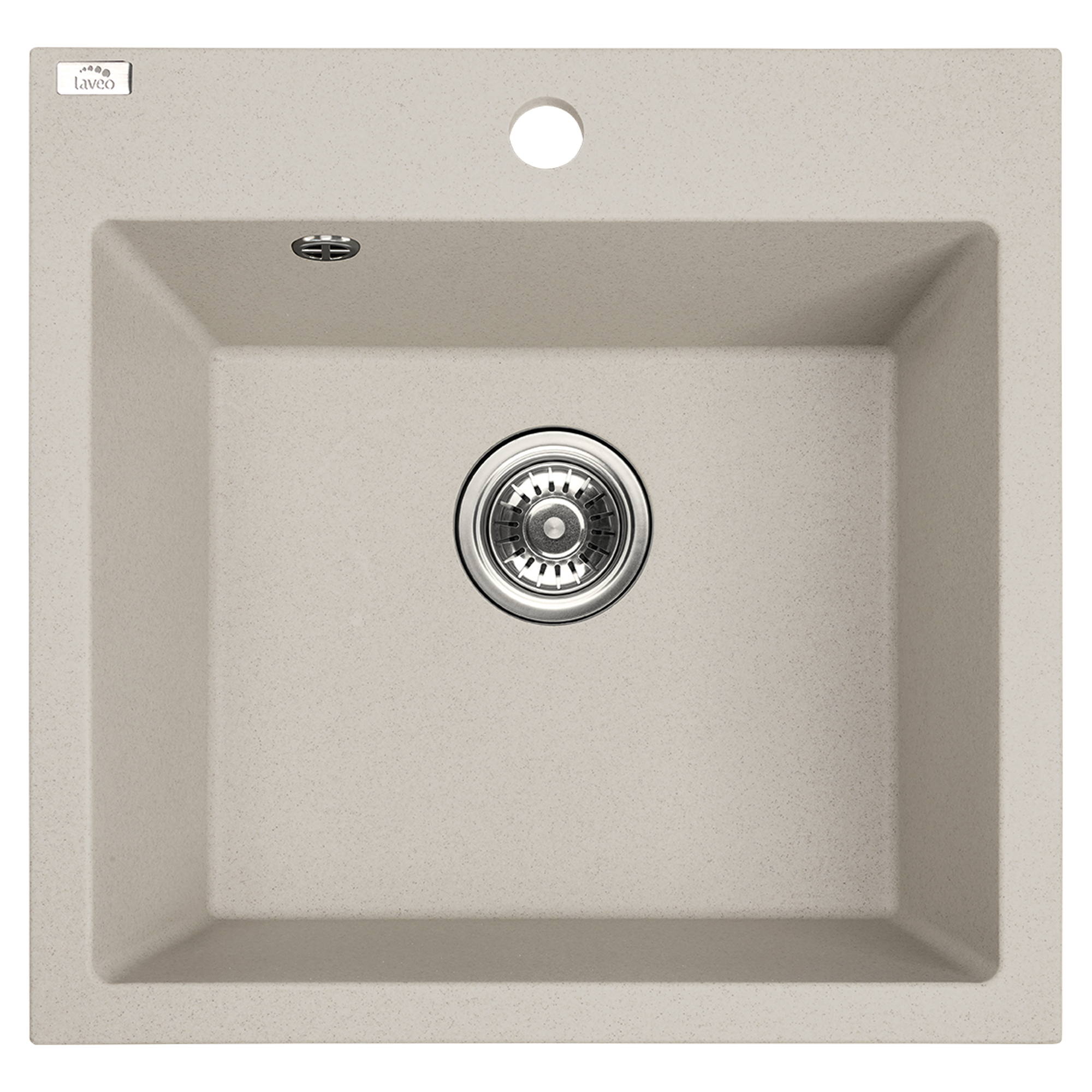 Granitt Kjøkkenvask Tura Beige Matt 49x49 cm med Vannlås
