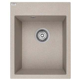 Granitt Kjøkkenvask <strong>Brenta</strong>  Beige Matt 39x50 cm med Vannlås