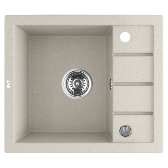 Granitt Kjøkkenvask <strong>Ladera</strong>  Beige Matt 57x50 cm med Vannlås