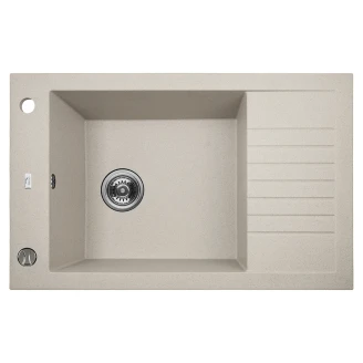 Granitt Kjøkkenvask <strong>Orisa</strong>  Beige Matt 78x50 cm med Vannlås