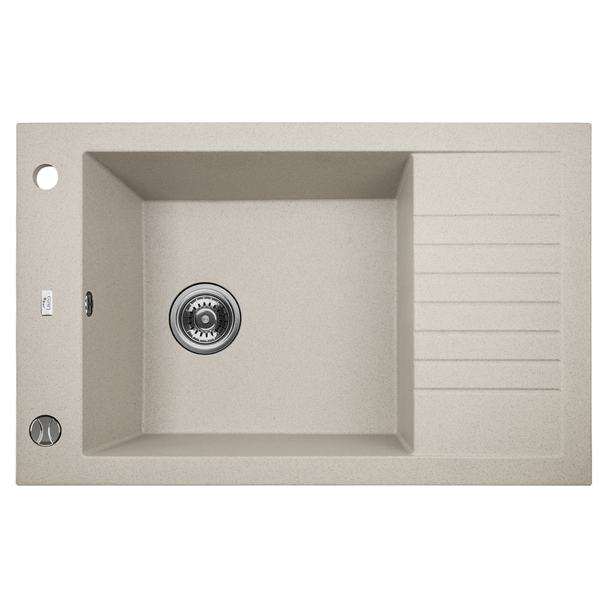 Granitt Kjøkkenvask Orisa Beige Matt 78x50 cm med Vannlås