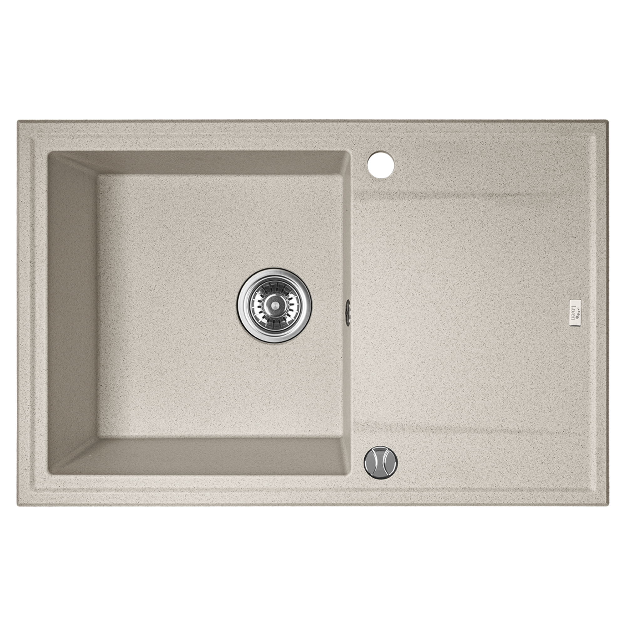 Granitt Kjøkkenvask Brenca Beige Matt 78x50 cm med Vannlås