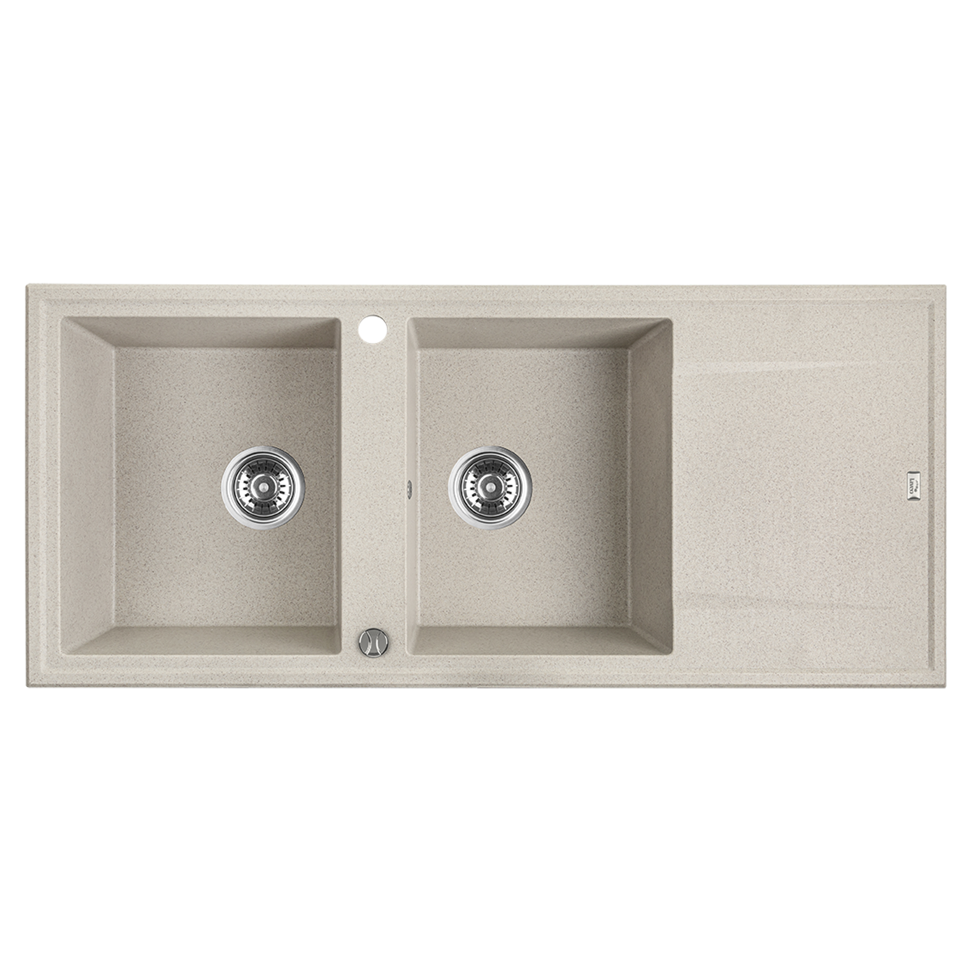 Granitt Kjøkkenvask Brenca Beige Matt 116x50 cm med Vannlås